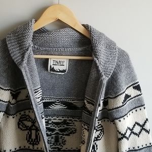 Tna 100% lambswool zip sweater